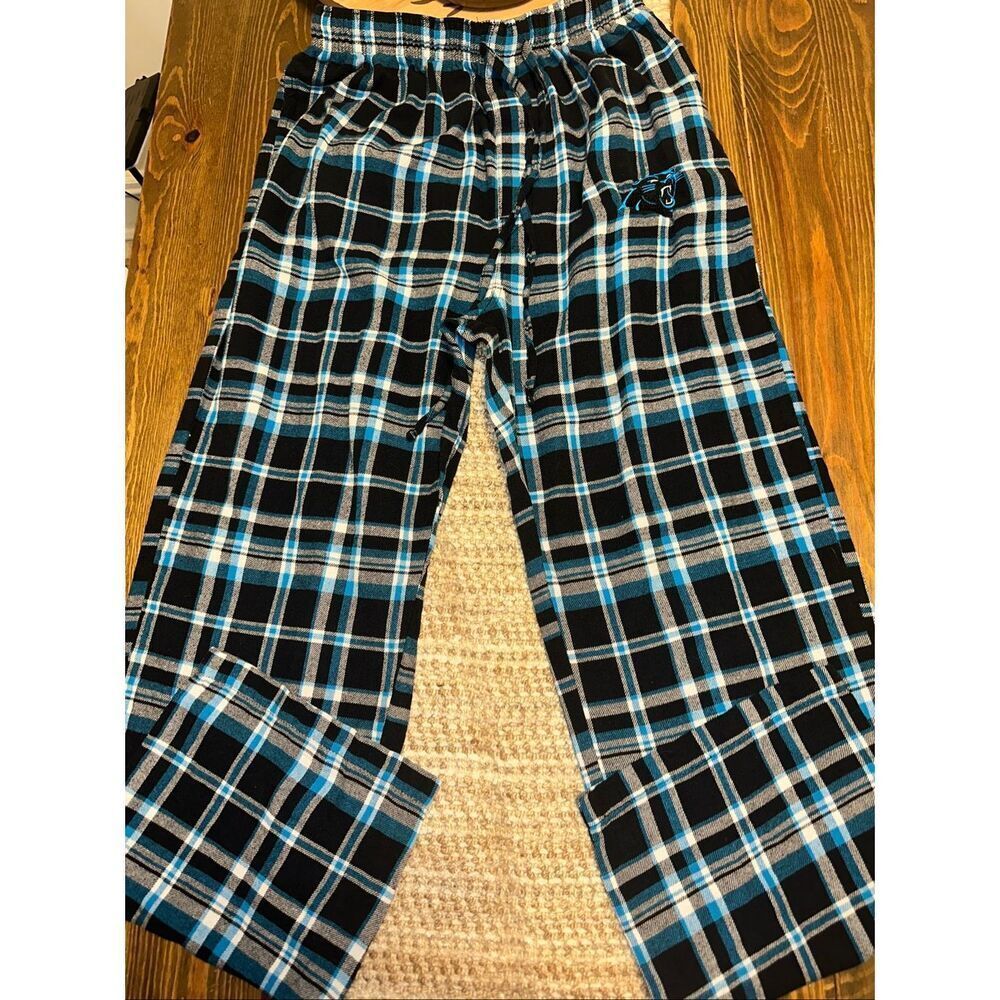 NFL Carolina Panthers lounge Pajama Pants size Small S plaid